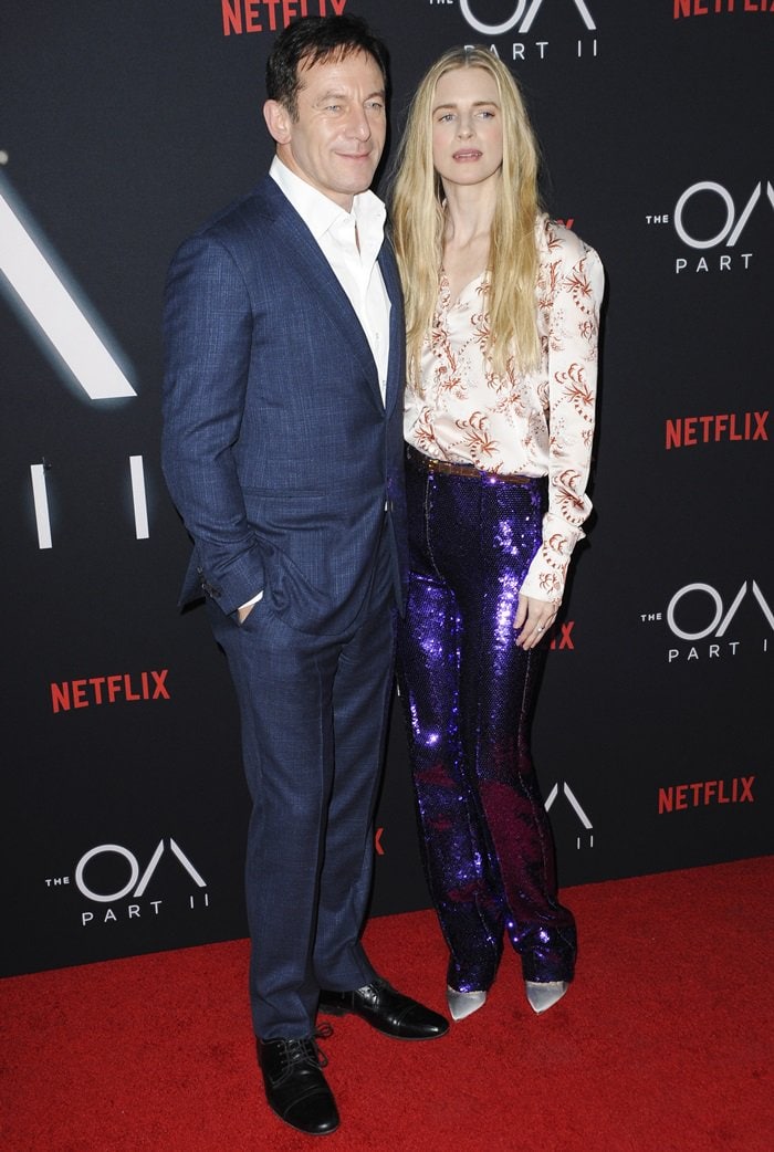 Jason Isaacs and Brit Marling on the red carpet at the premiere of The OA: Part II at the LACMA in Los Angeles on March 19, 2019