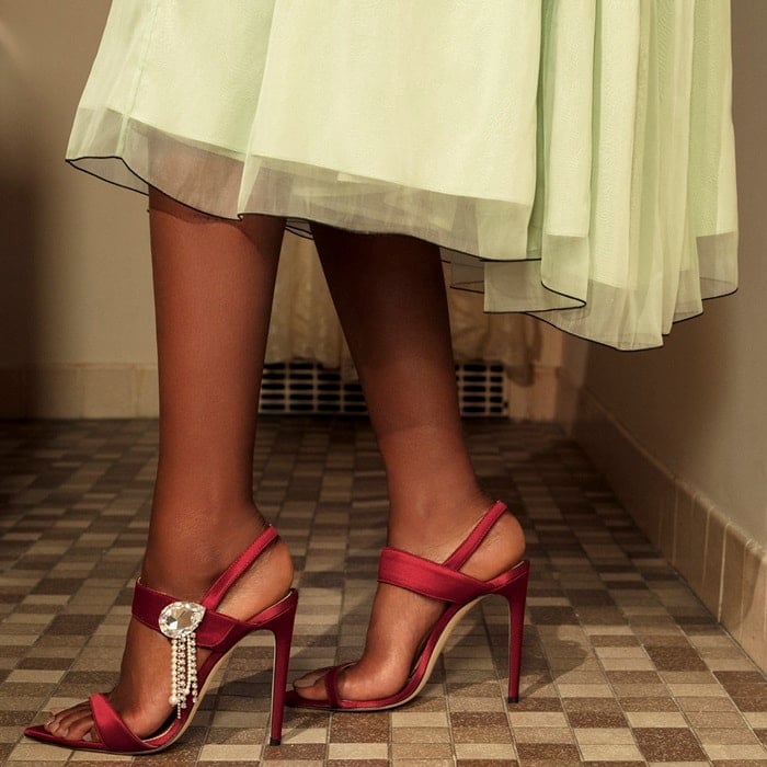 Swarovski Embellished Tori Sandals by Chloe Gosselin