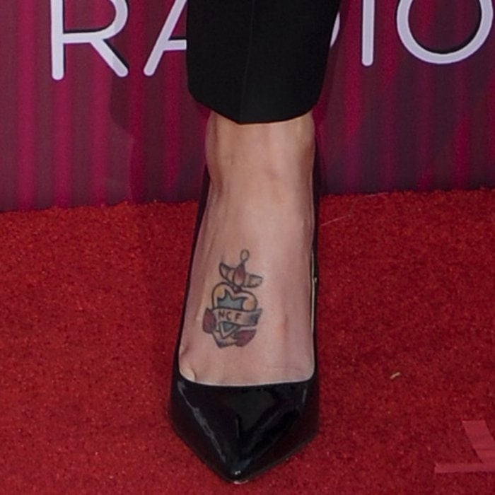 Halsey's Anchor Foot Tattoo With Mother Nicole Frangipane's Initials