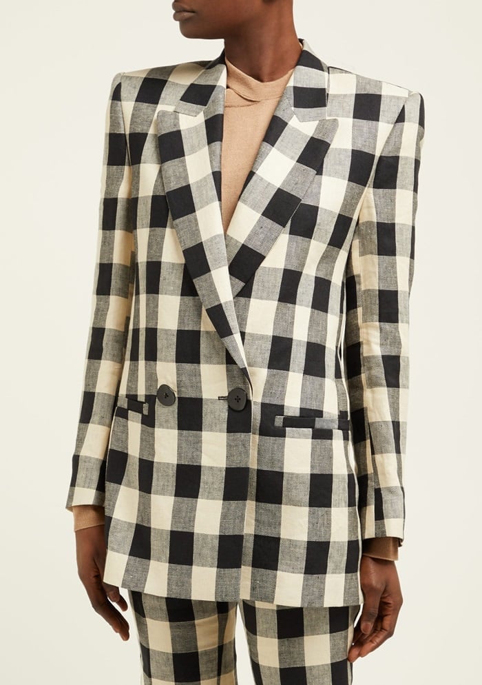 Petar Petrov Jina Double-Breasted Linen-Twill Blazer