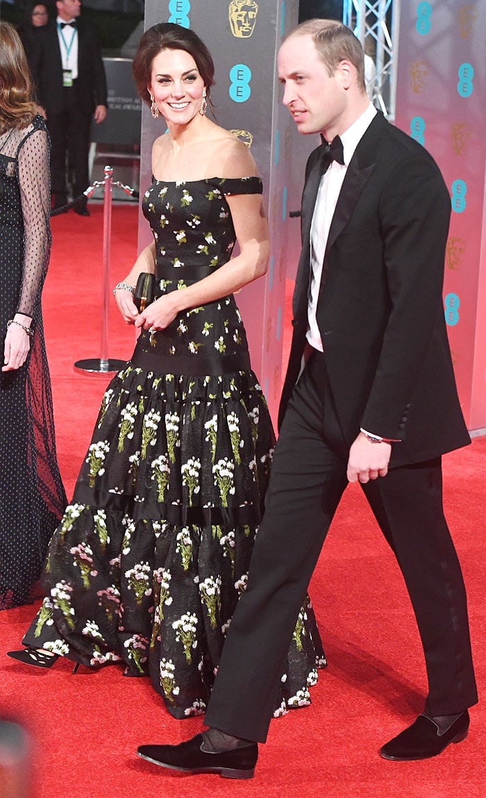 Catherine, Duchess of Cambridge, and Prince William, Duke of Cambridge attend the 2017 EE British Academy of Film and Television Arts Awards at the Royal Albert Hall, London, England, on February 12, 2017