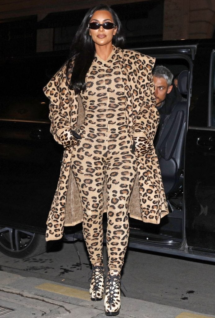 Kim Kardashian Turns Heads in Paris With Bold Leopard Print Ensemble by