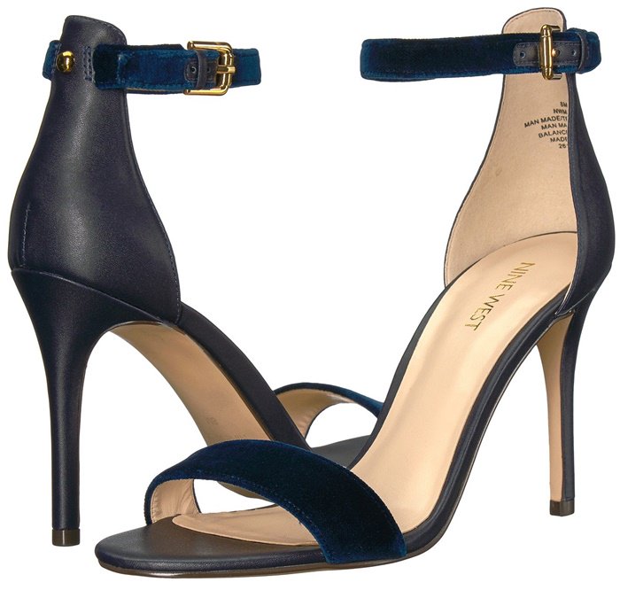 With a lightly cushioned footbed and a tall stiletto heel, this classic ankle-strap sandal is easy to wear and easy to pair with the rest of your wardrobe
