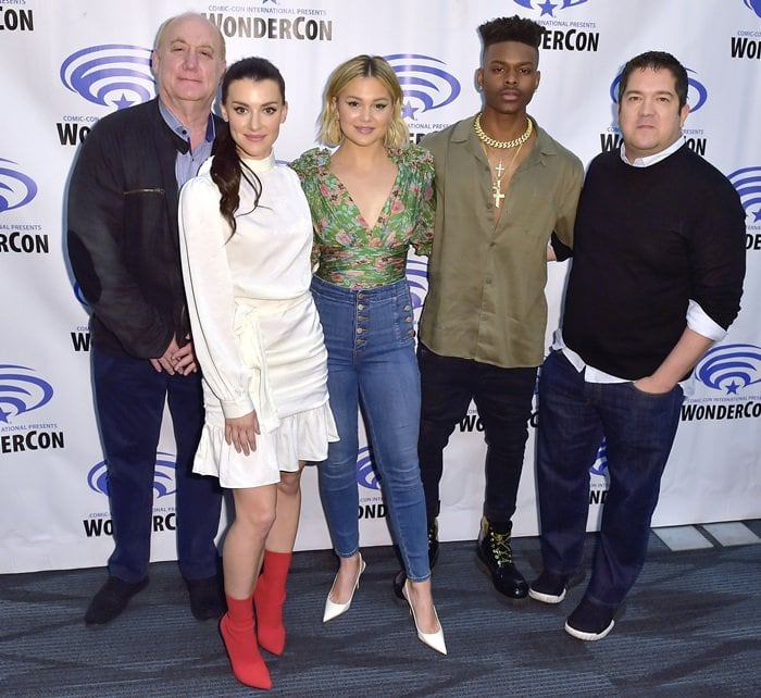 Jeph Loeb, Emma Lahana, Olivia Holt, Aubrey Joseph, Joe Pokaski represented their Freeform series Cloak & Dagger at 2019 WonderCon held at Anaheim Convention Center in Anaheim, California, on March 29, 2019