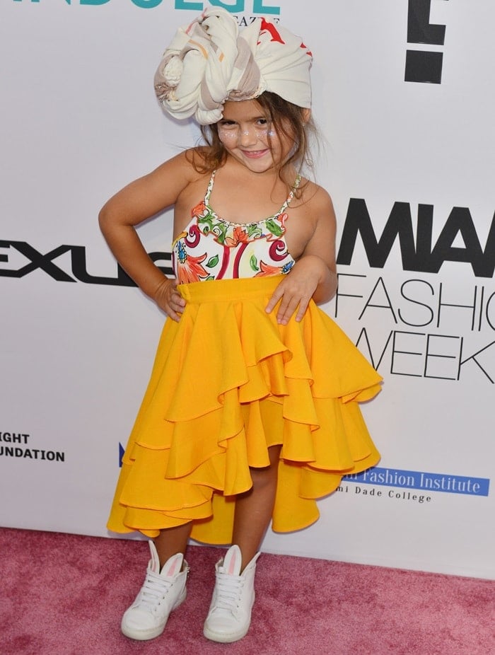 Taylen Biggs attending the Lina Cantillo fashion show during Miami Fashion Week (MIAFW'18) at Ice Palace Film Studios on June 02, 2018 in Miami, Florida