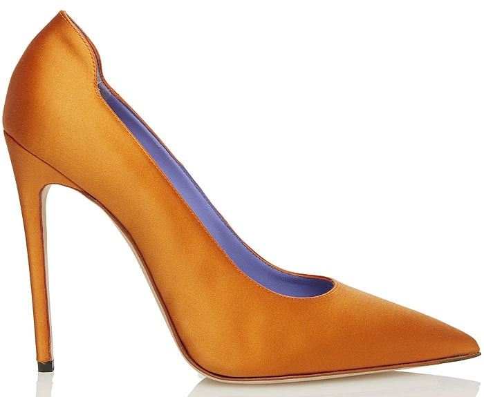 Victoria Beckham highlighter pumps orange satin