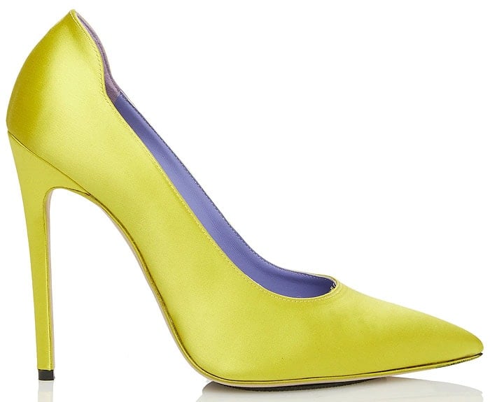 Victoria Beckham highlighter pumps yellow satin