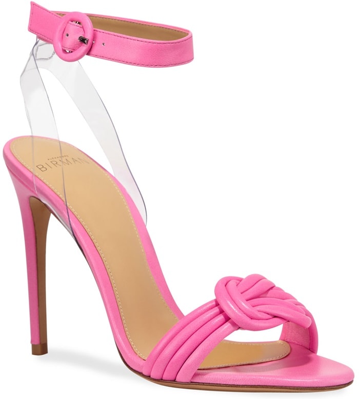 Hot Pink Alexandre Birman soft leather sandals with PVC trim