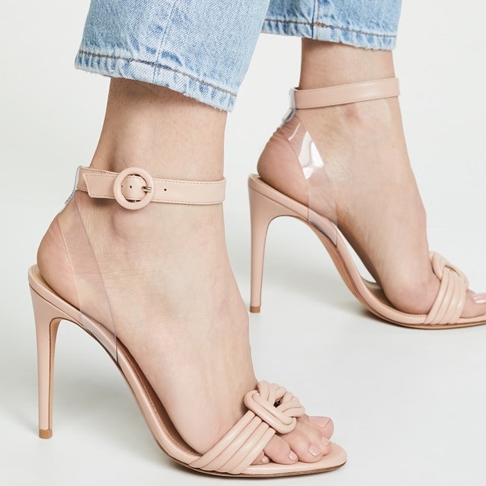 Light Sand Vicky Vinyl and Leather Sandals