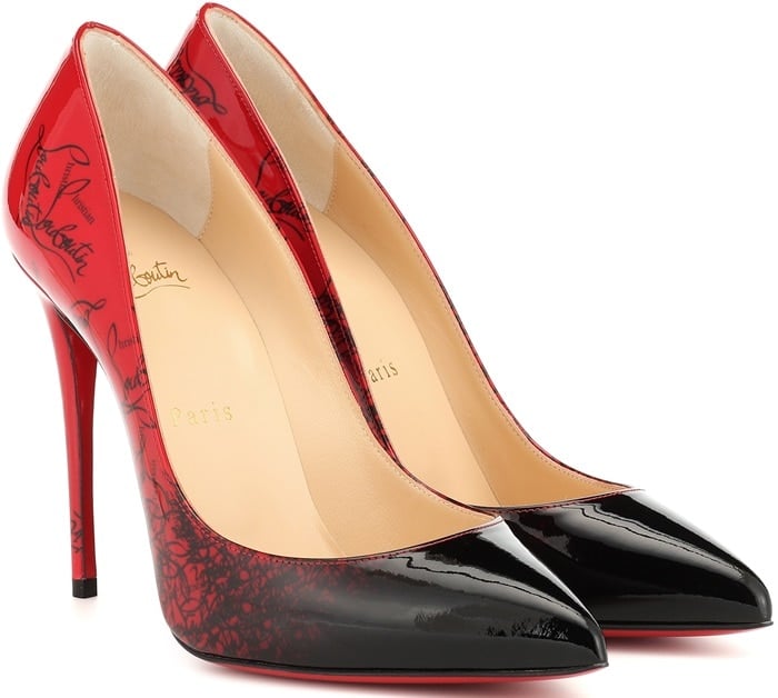 Red ombre CHRISTIAN LOUBOUTIN Pigalle Follies 100 patent leather pumps