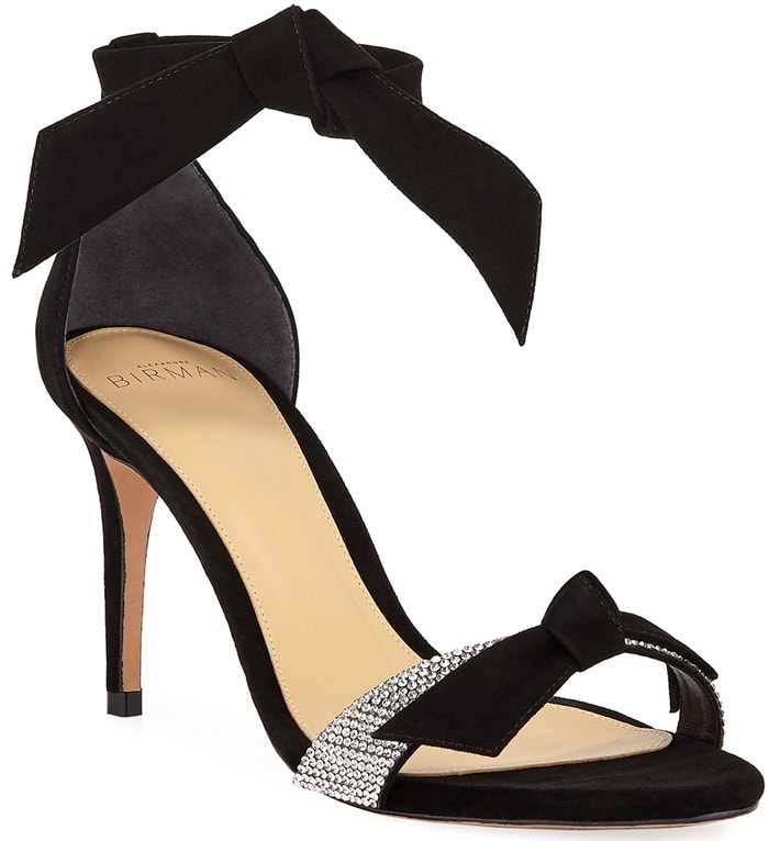 Alexandre Birman suede sandal with crystal-embellished strap