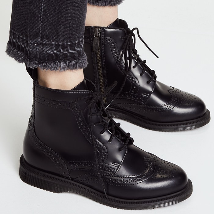 This casual, ankle-high boot with classic brogue blends an updated, modern boot with classic touches, creating a timeless look