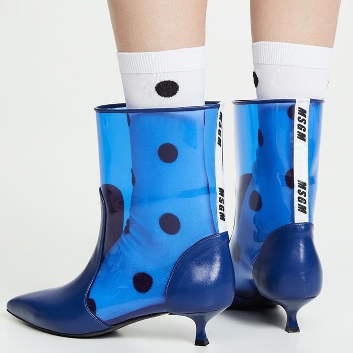 Hideous Blue Plastic Pointy Ankle Booties by MSGM