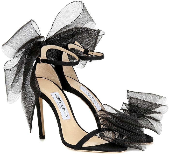 Dramatic Aveline Stiletto Slingbacks With Mesh Bow by