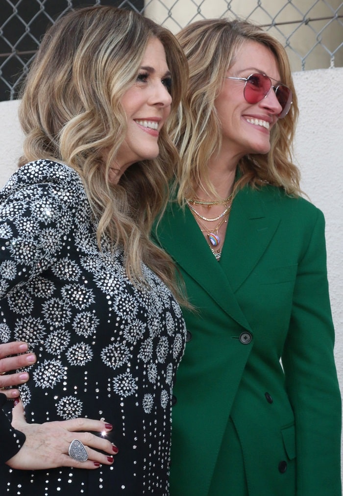 Julia Roberts celebrated Rita Wilson's star on the Hollywood Walk of Fame in Hollywood on March 29, 2019