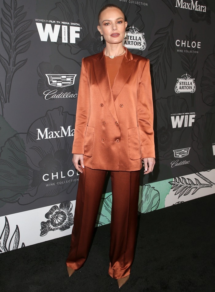 Kate Bosworth in Max Mara at the 2019 Women in Film Oscar Party at Spring Place in Beverly Hills, California, on February 22, 2019