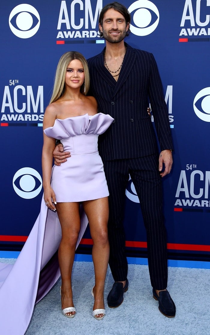 Maren Morris' husband Ryan Hurd wore a Giorgio Armani suit, Bruno Magli shoes, a Movado watch, and David Yurman jewelry