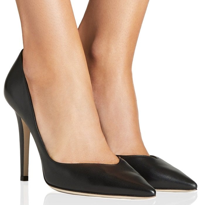 Black Deep-Plunging Vamp Pumps