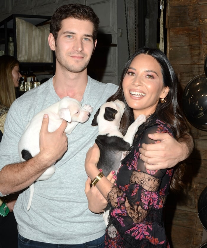 Tucker Roberts and his girlfriend Olivia Munn attend Love Leo Rescue's 2nd Annual Cocktails for a Cause