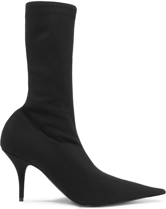 These boots are made from spandex that has a leg-elongating effect and will prevent the boots from slouching down