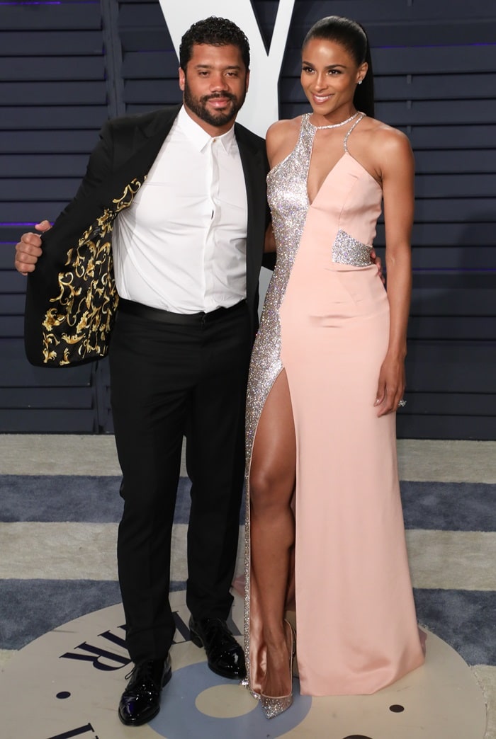 Ciara and Russell Wilson at the 2019 Vanity Fair Oscar Party