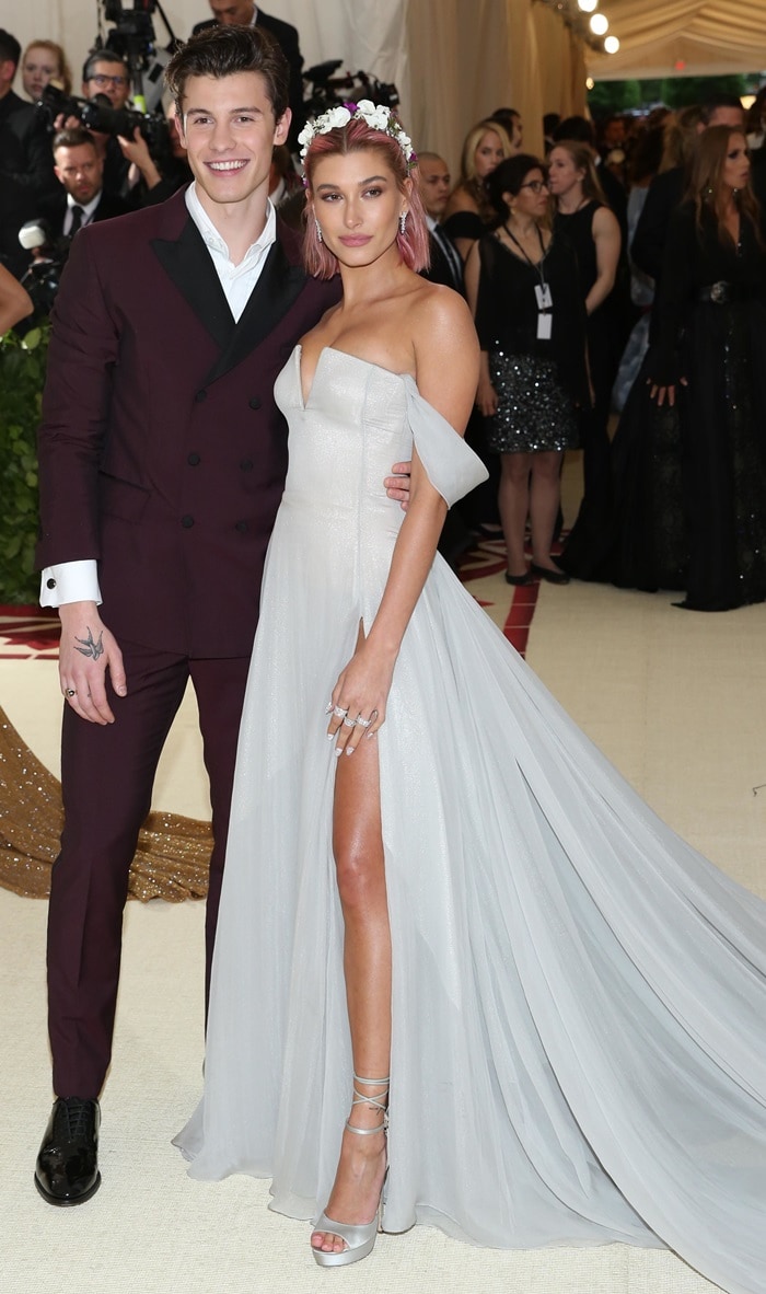Hailey Baldwin and Shawn Mendes walked the red carpet together at the 2018 Met Gala