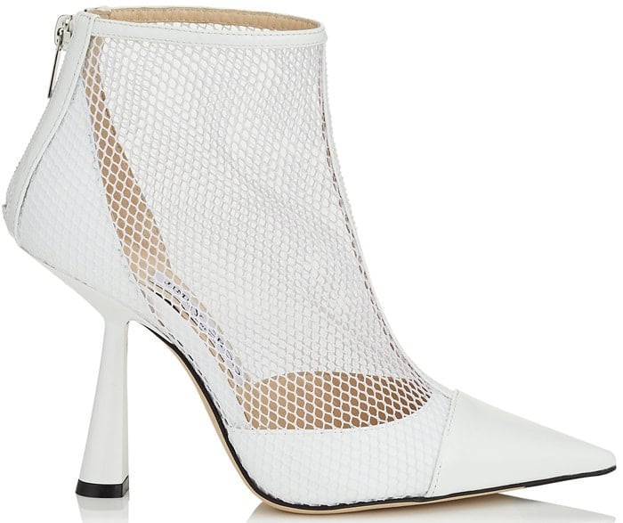 Latte Kix Fishnet and Patent-Leather Ankle Boots