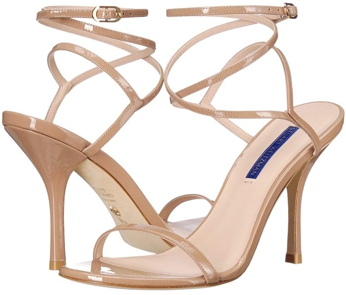 Stuart Weitzman's 'Merinda' sandals really will make your legs look longer thanks to their barely-there silhouette and 4-inch stiletto heel