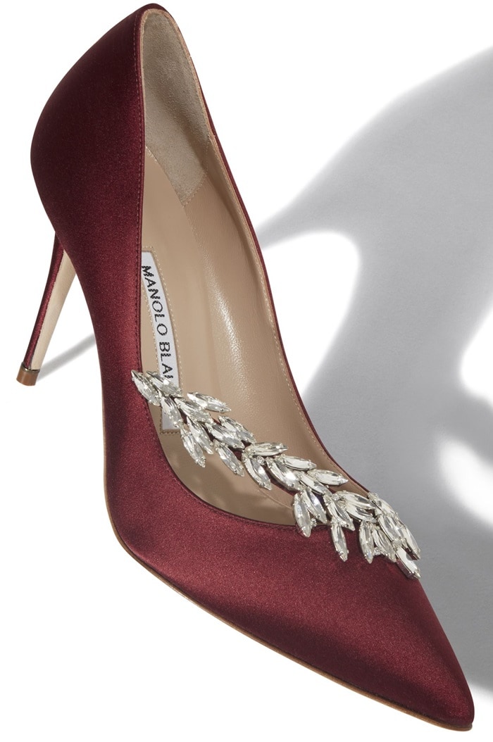 Manolo Blahnik Satin Nadira Pumps