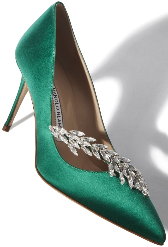 Manolo Blahnik Satin Nadira Pumps