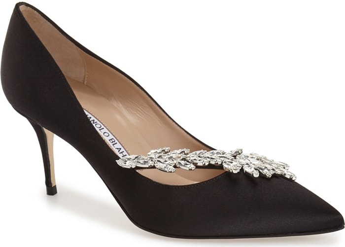 Manolo Blahnik Satin Nadira Pumps