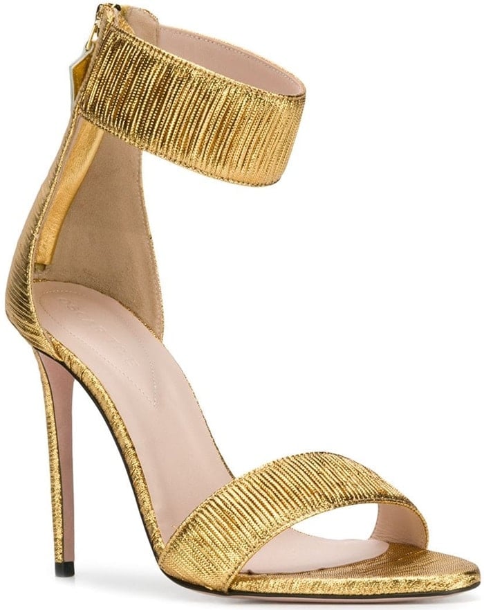 The Liana net sandals feature glitter details, an open toe, an ankle strap, a high stiletto heel and a back zip fastening