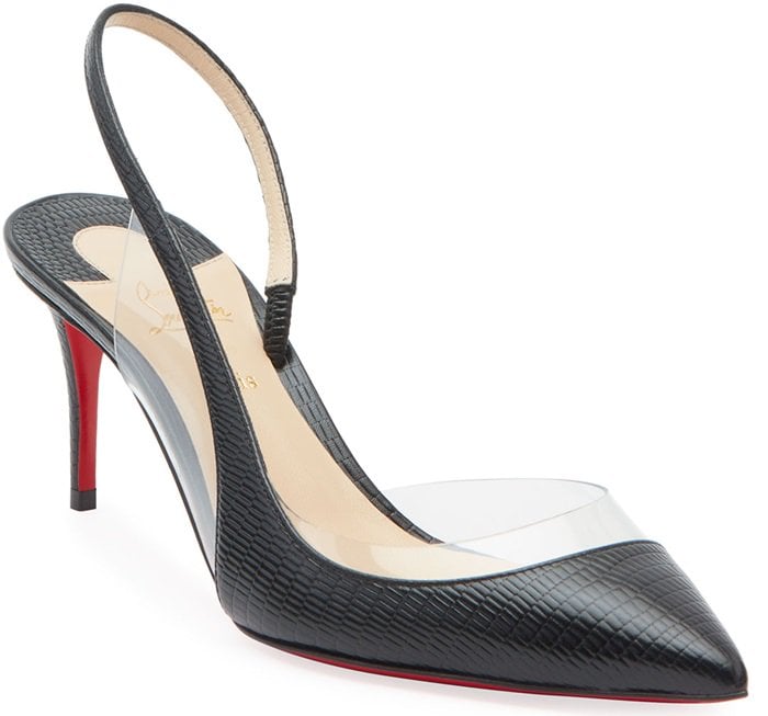 These sophisticated slip-ons are finished with a slingback strap and stiletto heel.