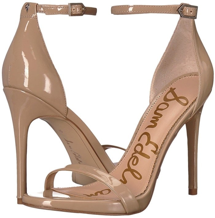 Slender straps bridge the toe and encircle the ankle in this barely there sandal lifted by a leg-lengthening stiletto