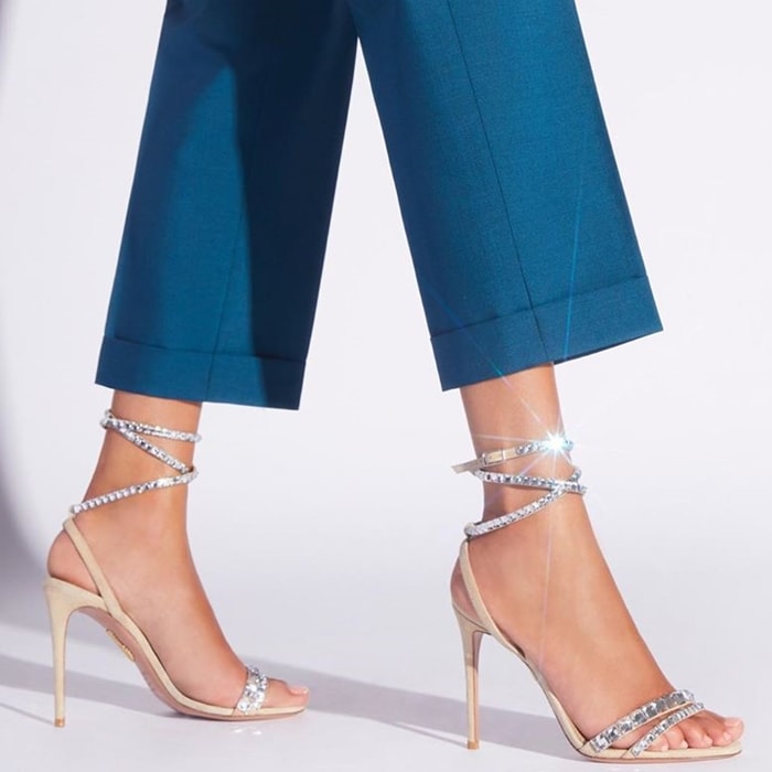 So Vera Swarovski Crystal Embellished Slingback Sandals