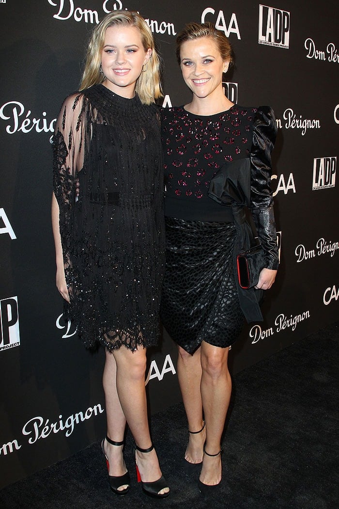 Ava Phillippe and Reese Witherspoon in little black dresses