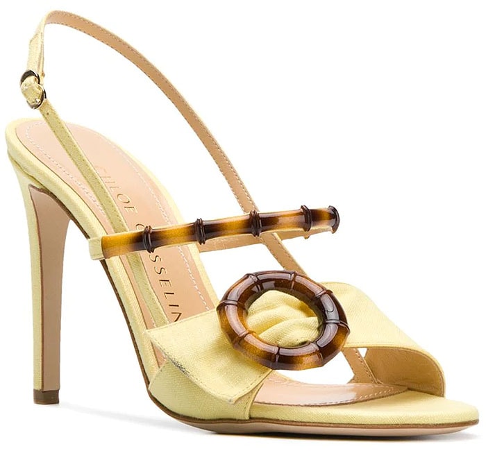 Chloe Gosselin 'Celeste' Sandals in Yellow Linen