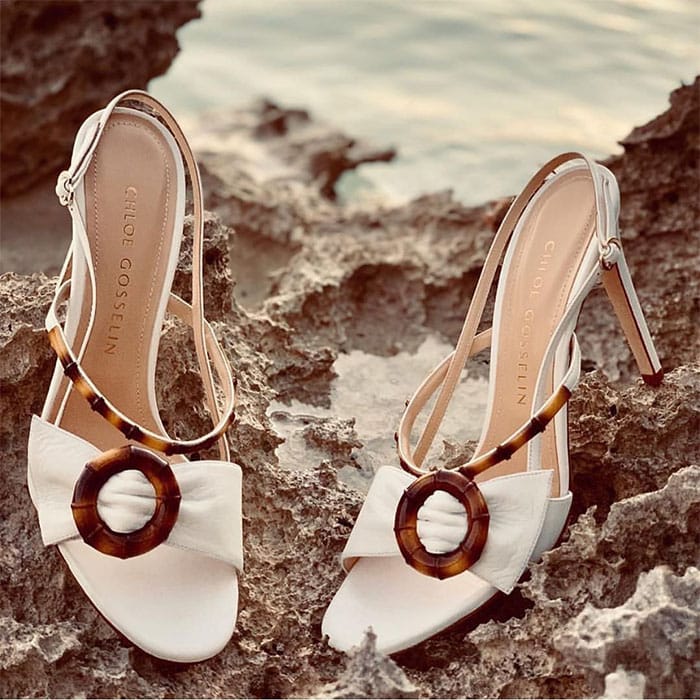 Chloe Gosselin's Instagram post of their shoe of the day: the 'Celeste' sandals