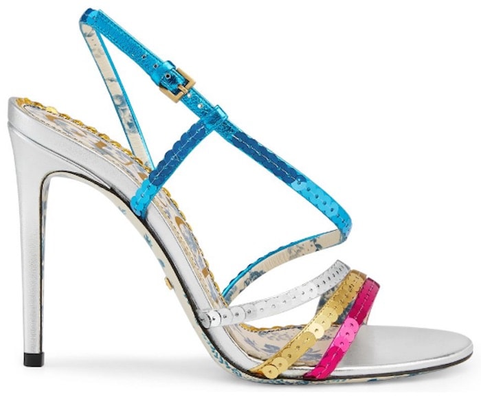 Gucci Metallic Leather Sandals with Sequins