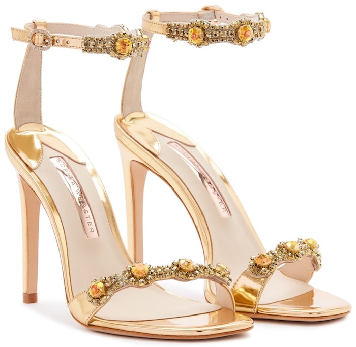 Sophia webster aaliyah ankle strap floral embellished sandals