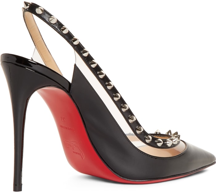 Brigadine Slingback Pumps With PVC panels and Silver Spikes
