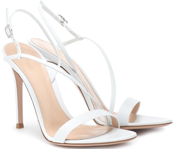 A pair of simple white strappy leather sandals is the perfect way to elevate your wardrobe as Gianvito Rossi offers one that is quietly elegant