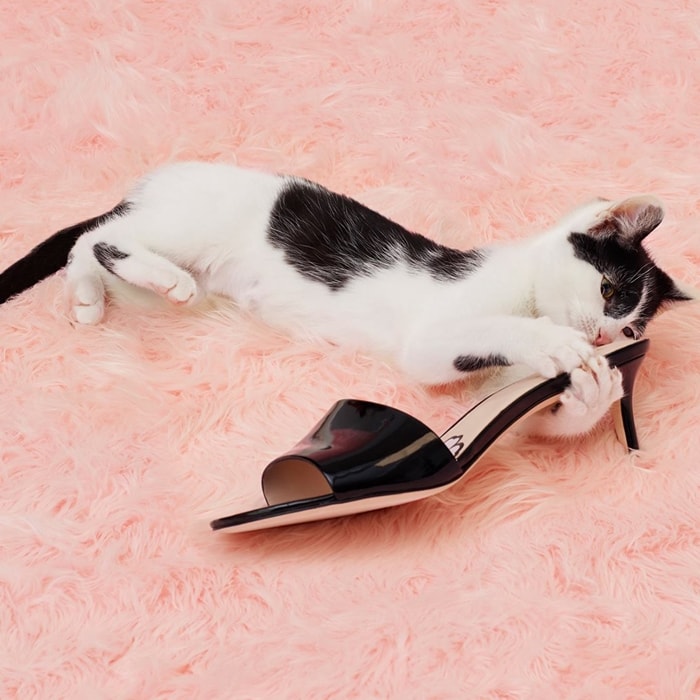 Savvi Kitten Heel Slide Sandals