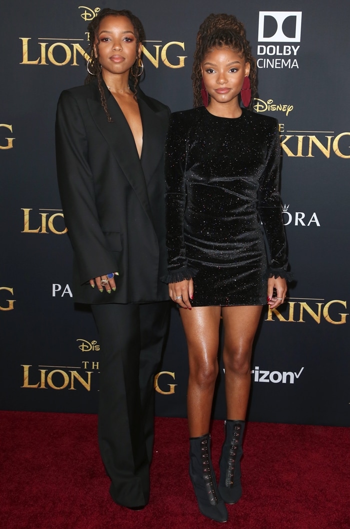 Chloe and Halle Bailey wore matching black outfits in support of their mentor Beyonce