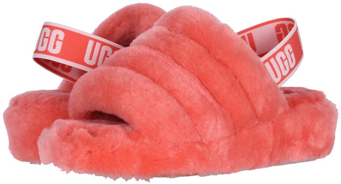 Neon Coral Fluff Yeah Slippers