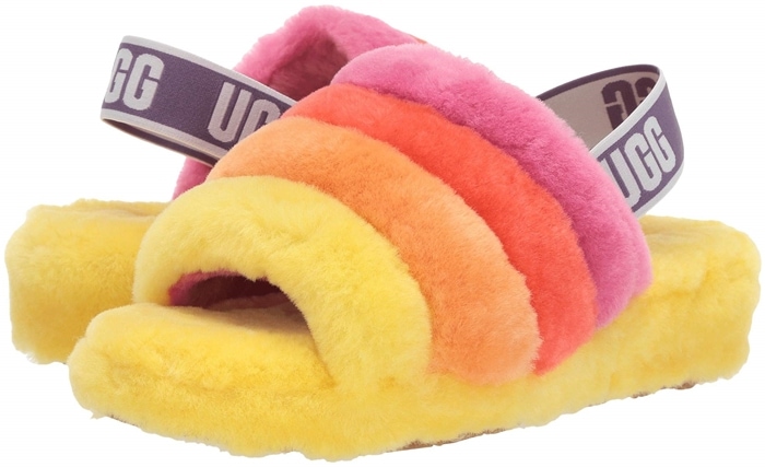 Pride Rainbow Yellow Fluff Yeah Slippers