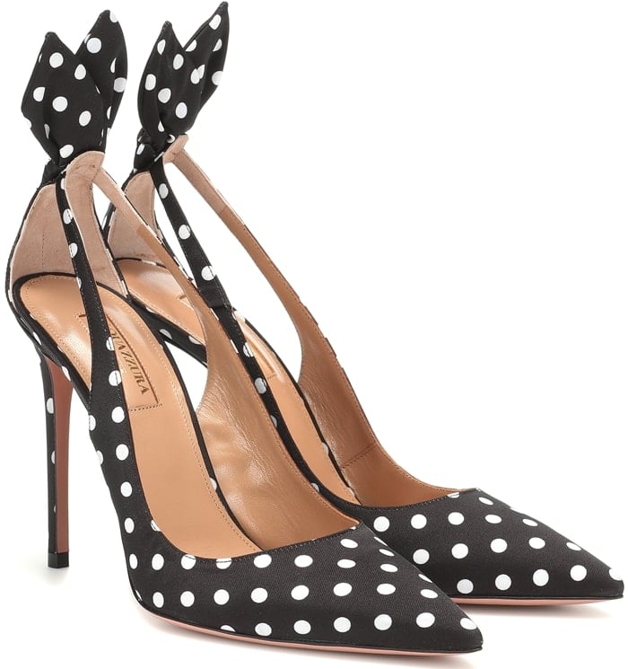 AQUAZZURA Deneuve 105 polka-dot pumps