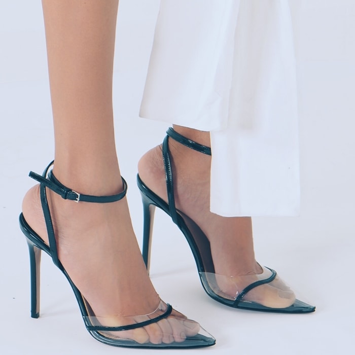 Andrea Wazen Pointed Translucent PVC Dassy Pumps