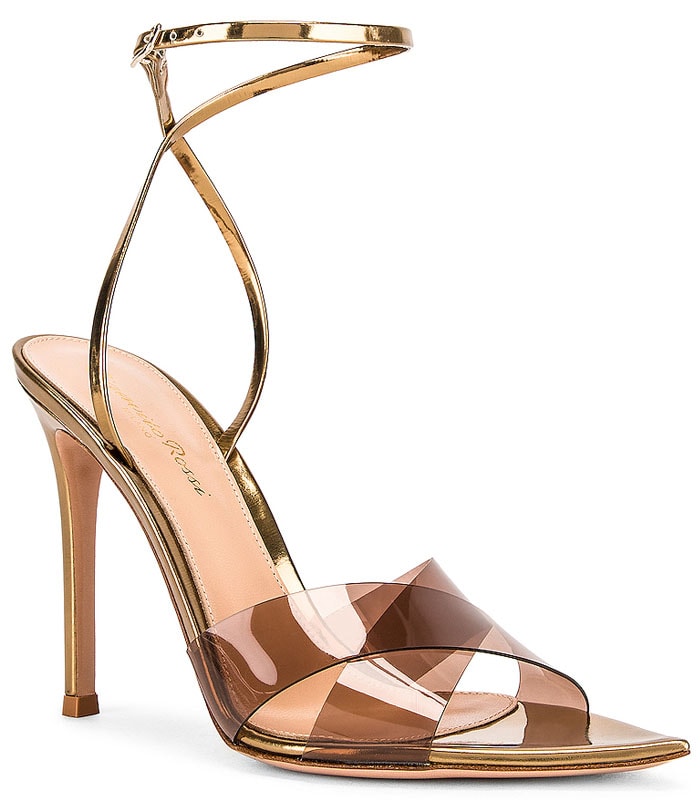 Gianvito Rossi Stark Sandals in Blush and Gold