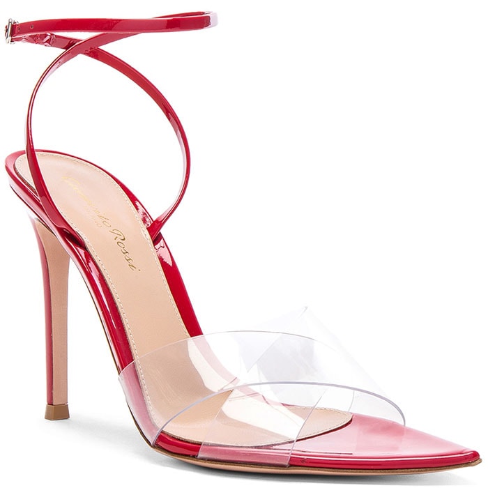 Gianvito Rossi Stark Sandals in Transparent and Red